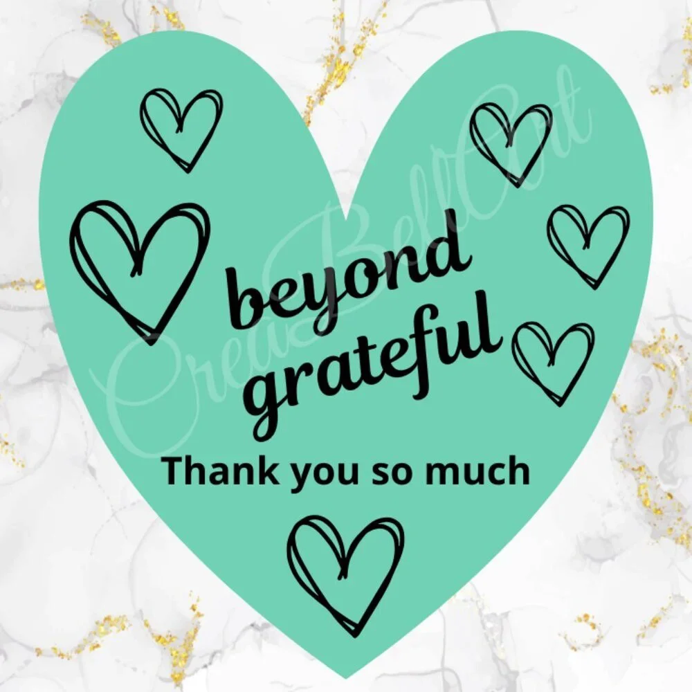 60 COUNT COLORS HEART-SHAPED THANK YOU CARDS  BLANK BACKS 2